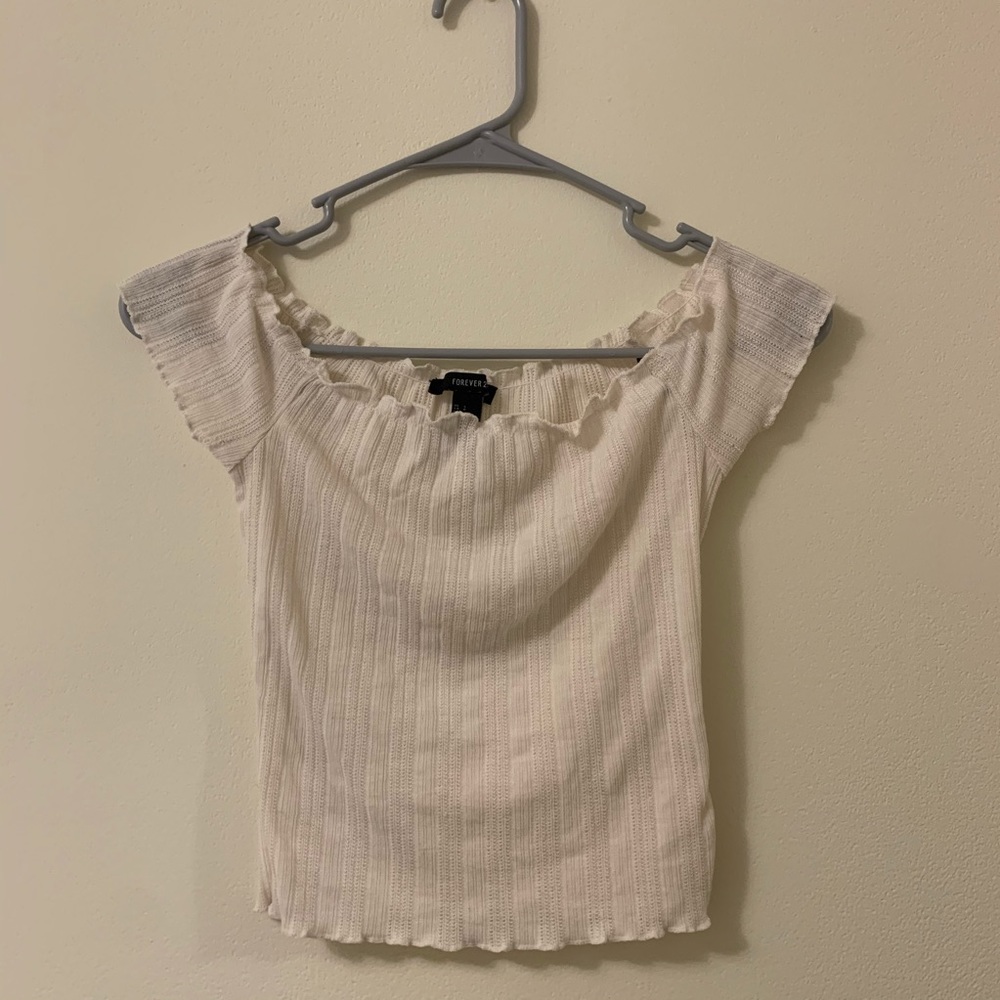 F21 White off shoulder Top
